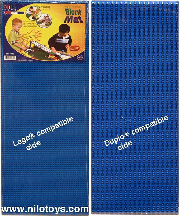 Two Blue double-sided Lego Duplo mats