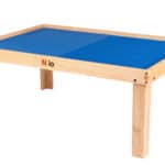 large childrens play table shown with blue nilo lego duplo compatible baseplate mats