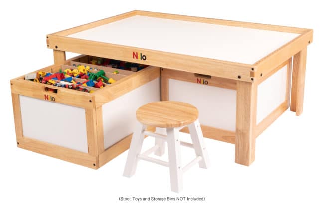 wooden train play table