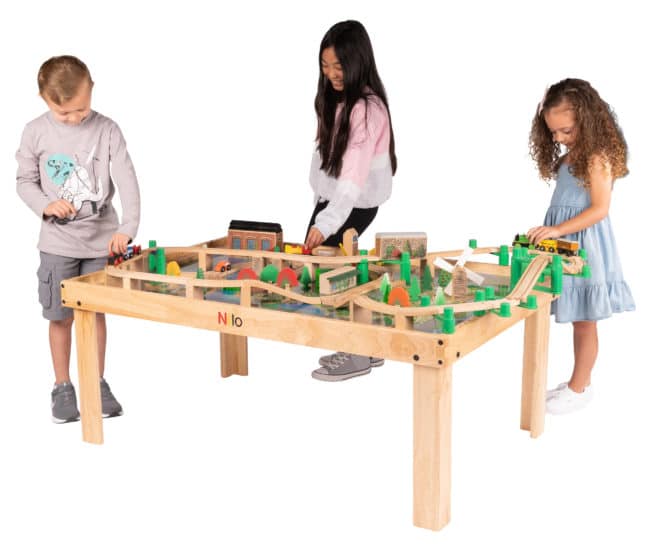 large wooden activity table