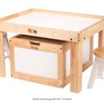 Small Activity Table showing Stools and Storage Bin