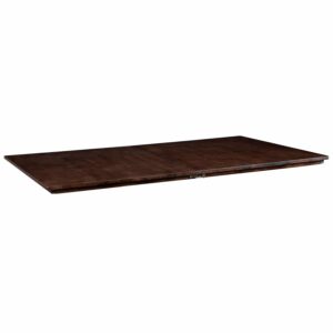 The Nilo Dining topper shown in dark walnut stain