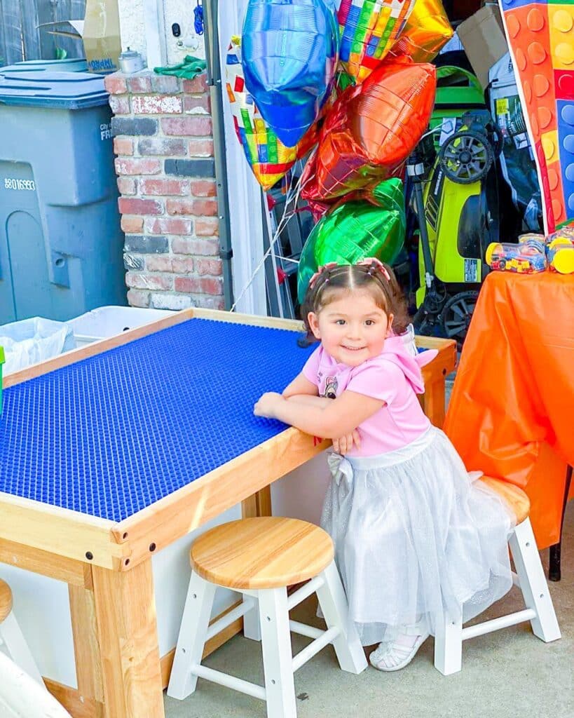 blue lego table board blue duplo table board