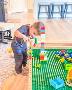 duplo, montessori activity, lego, play table, lego table, duplo table