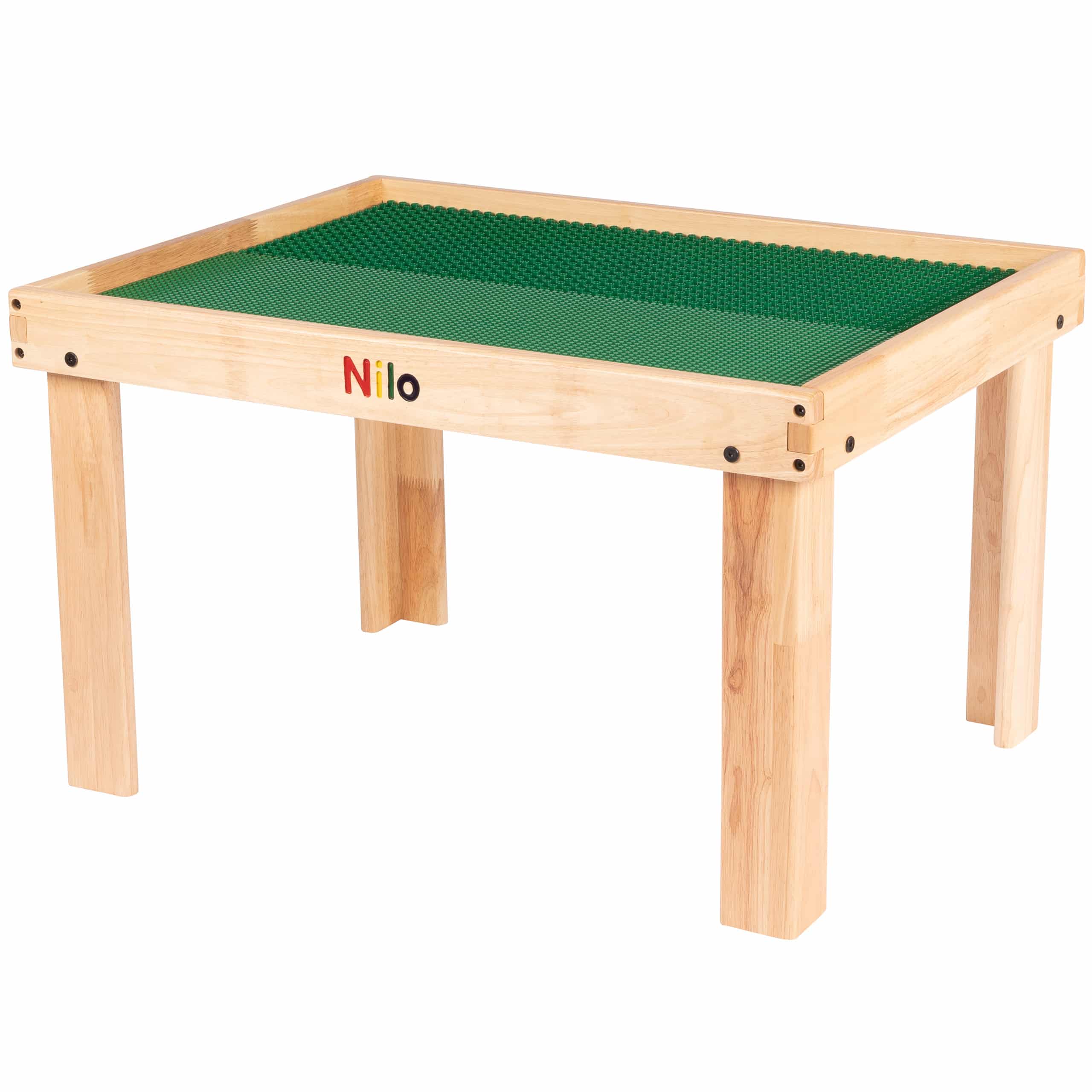 Lego Table with Detachable Two 2-Sided Lego & Duplo Baseplates/boards/mats by Nilo | (n34n Activity Table No Holes, 24x32x20 and 2x Green Base PLA