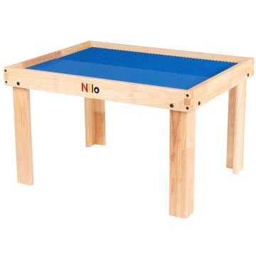 small kids play table with lego boards baseplates