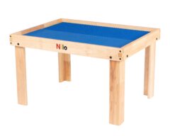 block table, building block table, brick table, toddler activity table lego table with blue baseplates for lego duplo