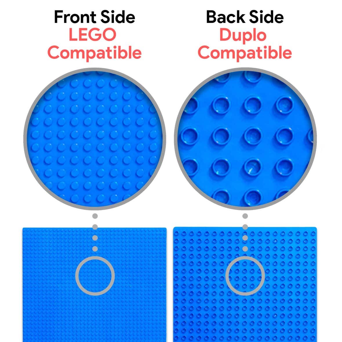 2 sided blue lego baseplate duplo board feature