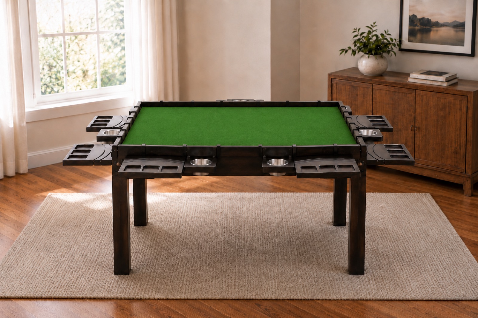 Dark Walnut with green felt